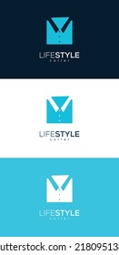 Símbolo de logotipo de cuello simple Diseño para ropa sastre y textil