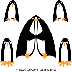 Simple Collection of Cartoon Penguin Illustrations