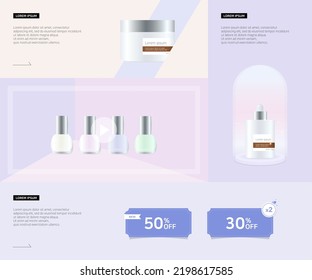 Simple collection of cosmetics banners.