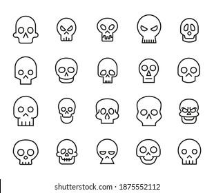 Simple collection of death related line icons. Thin line vector set of signs for infographic, logo, app development and website design. Premium symbols isolated on a white background.