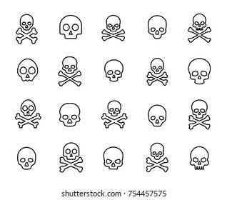 Simple collection of death related line icons. Thin line vector set of signs for infographic, logo, app development and website design. Premium symbols isolated on a white background.