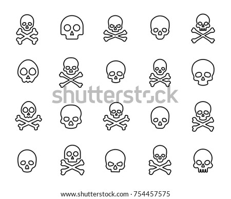 Simple collection of death related line icons. Thin line vector set of signs for infographic, logo, app development and website design. Premium symbols isolated on a white background.