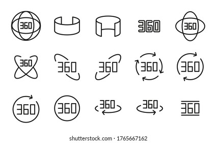 Simple collection of degrees related line icons. Thin line vector set of signs for infographic, logo, app development and website design. Premium symbols isolated on a white background.