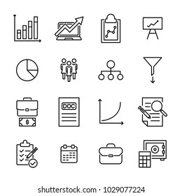 Simple collection of freelance related line icons. Thin line vector set of signs for infographic, logo, app development and website design. Premium symbols isolated on a white background.