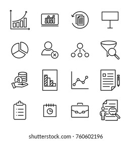 Simple collection of freelance related line icons. Thin line vector set of signs for infographic, logo, app development and website design. Premium symbols isolated on a white background.