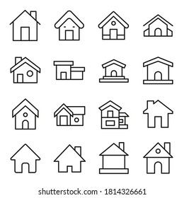 Simple collection of home related line icons. Thin line vector set of signs for infographic, logo, app development and website design. Premium symbols isolated on a white background.