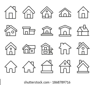 Simple collection of home related line icons. Thin line vector set of signs for infographic, logo, app development and website design. Premium symbols isolated on a white background.