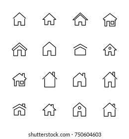 Simple collection of home related line icons. Thin line vector set of signs for infographic, logo, app development and website design. Premium symbols isolated on a white background.