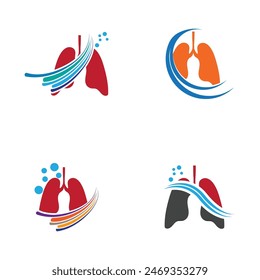 simple collection Human lungs medical structure logo and symbol icon