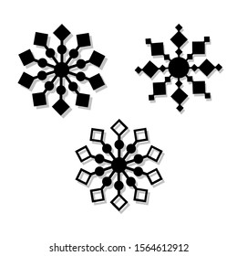 Simple collection of snowflake related line icons. Thin line vector set of signs for infographic, logo, app development and website design. Premium symbols isolated on a white background.