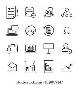 Simple collection of teamwork related line icons. Thin line vector set of signs for infographic, logo, app development and website design. Premium symbols isolated on a white background.