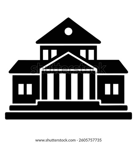 Simple College Building icon vector.