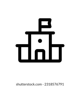 Icono de Colegio simple. El icono puede utilizarse para sitios web, plantillas de impresión, plantillas de presentación, ilustraciones, etc