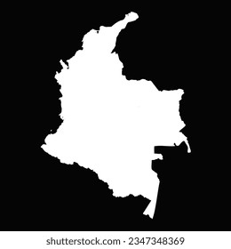 Simple Colombia Map Isolated on Black Background, can be used for business designs, presentation designs or any suitable designs.