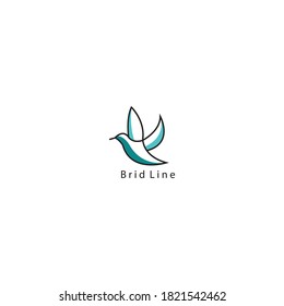 einfaches Logo-Design für Farbvogel, Vektorgrafik-Vorlage