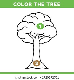 Simple color by numbers coloring workbook page for kids