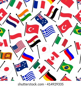 simple color curved flags of different country seamless pattern eps10