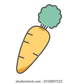 Simple color cute carrot illustration