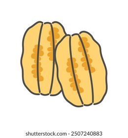 Ilustración de nueces de nueces de nueces de color lindo simple