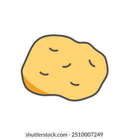 Simple color cute potato illustration
