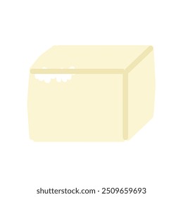 Simple color cute tofu illustration