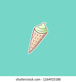 simple color drawing of an isolated ice cream object in vector