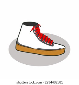 simple color in flat design of a shoes. this design can be used as a logo, symbol, icon, part of website design, or print on tshirt.