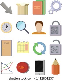 Simple color flat icons set