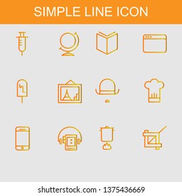 simple color gradient web icon with line style
