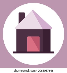 A simple color house icon to indicate an address, location. Can be used on websites, infographics, typography. 