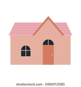 Simple color house. Modern flat vector illustration isolated on white background