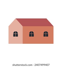 Simple color house. Modern flat vector illustration isolated on white background