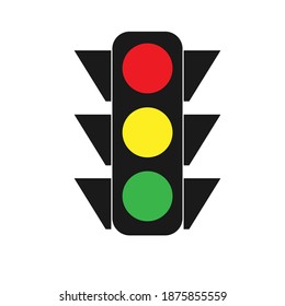Simple color icon of traffic lights. Vector illustration.