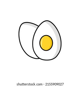 ilustración de color simple con forma de huevo hervido en fondo aislado