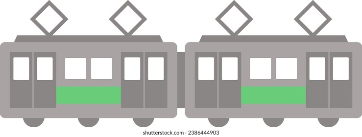 A simple color illustration of a horizontal train