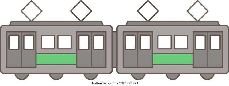 A simple color illustration of a horizontal train