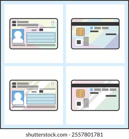 Simple color illustration of a Individual Number Card(front and back both sides).
The white area around the card is transparent.