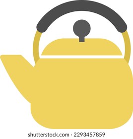 Simple color illustration of a kettle