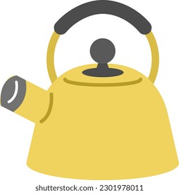 Simple color illustration of a kettle