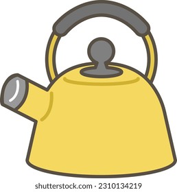 Simple color illustration of a kettle