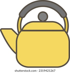Ilustración de color simple de un hervidor de agua