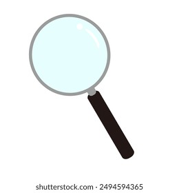 Simple color illustration of a magnifying glass