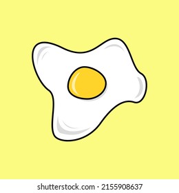simple color illustration with omelet shape on isolated background