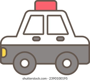 Simple color illustration of a police car