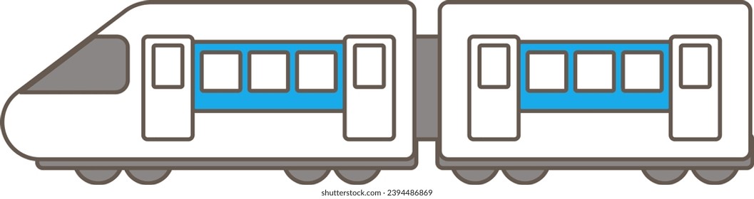 Simple ilustración en color de Shinkansen