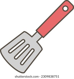A simple color illustration of a spatula