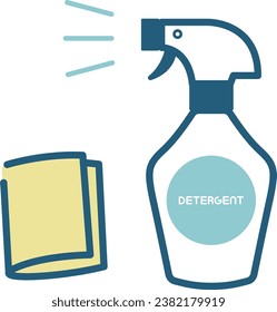 Einfache Farbgrafik von Spray und Duster