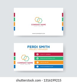 Simple Color Line Business Card