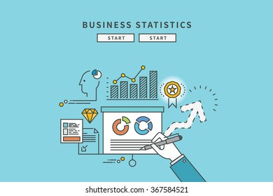Simple Color Line Flat Design Business Stock Vector (Royalty Free ...
