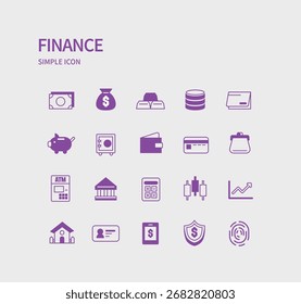 Conjunto de iconos de línea de color simple 